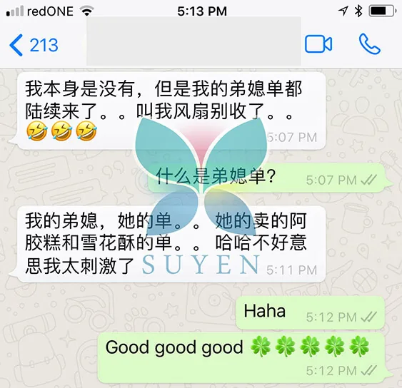 WhatsApp message from a client sharing their result